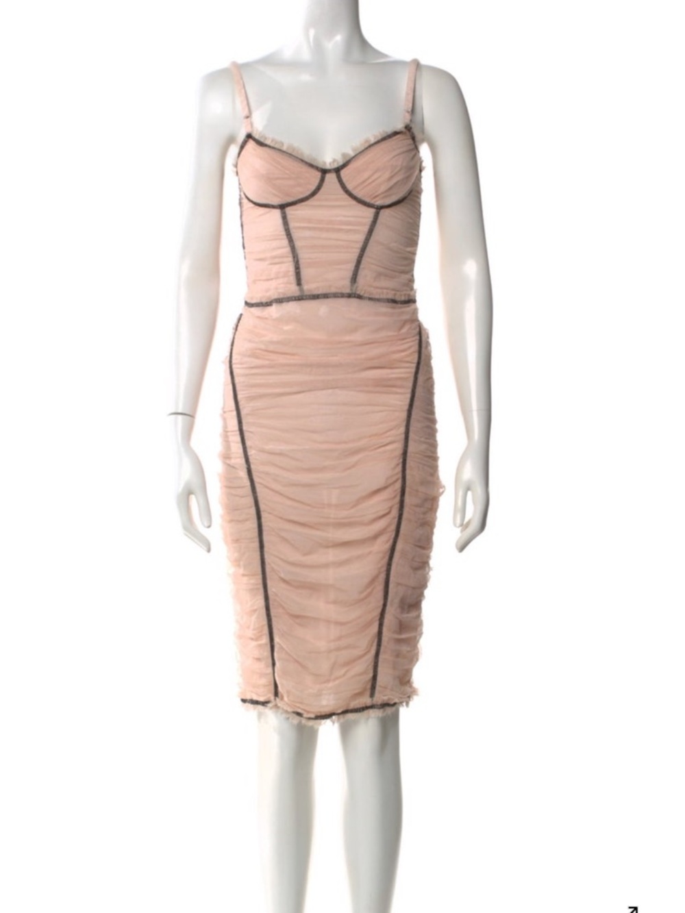 D&G Blush Midi y2k bustier Dress with Dark Piping (vintage rare)